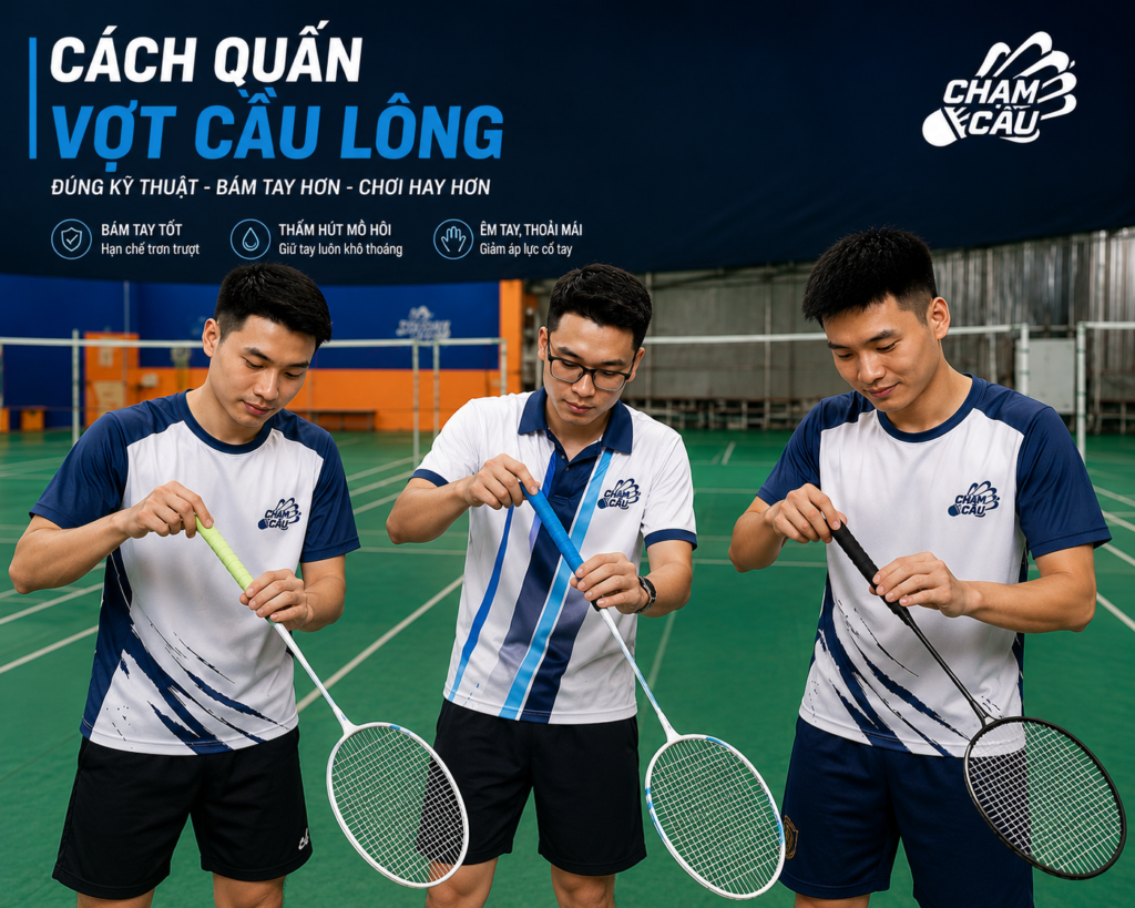 ảnh bìa cách quấn cán vợt cầu lông