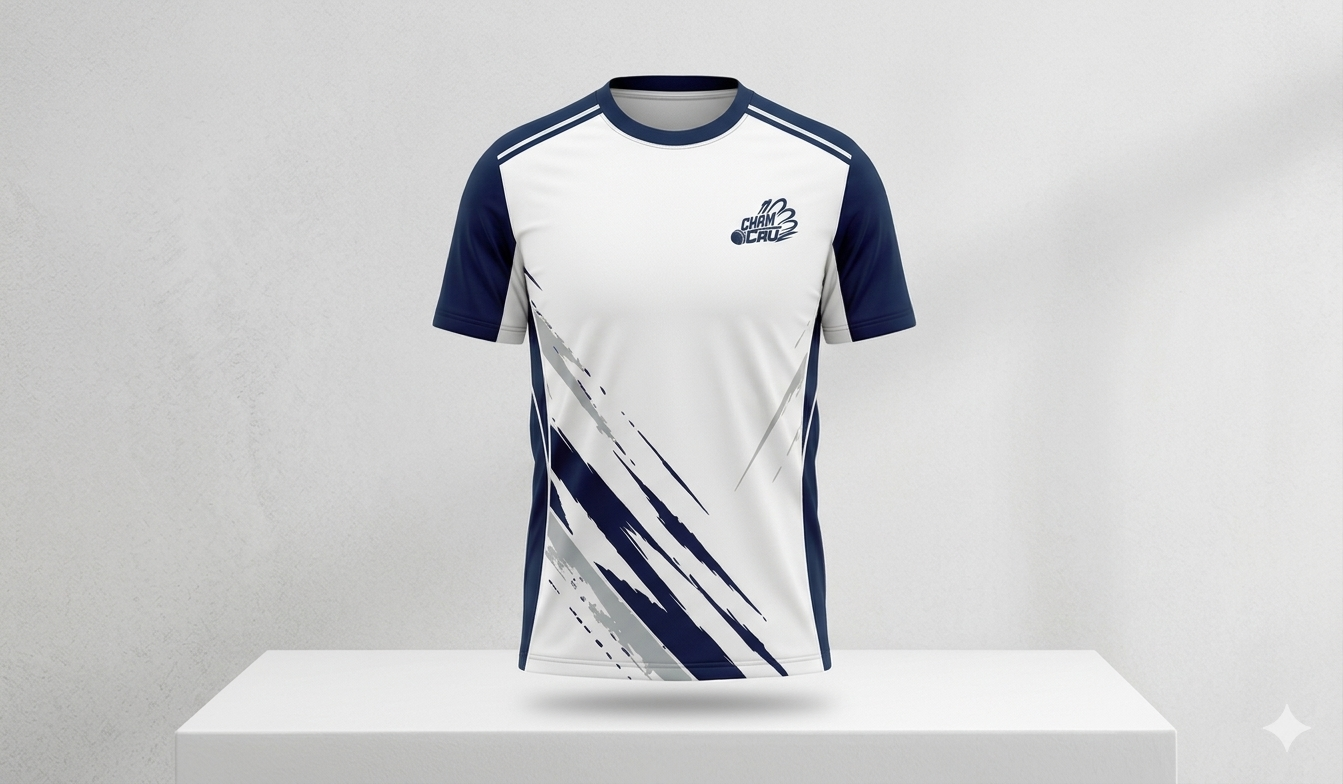 áo cầu lông Basic Navy White