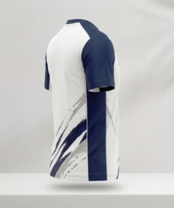 áo cầu lông Basic Navy White nhìn từ bên phải