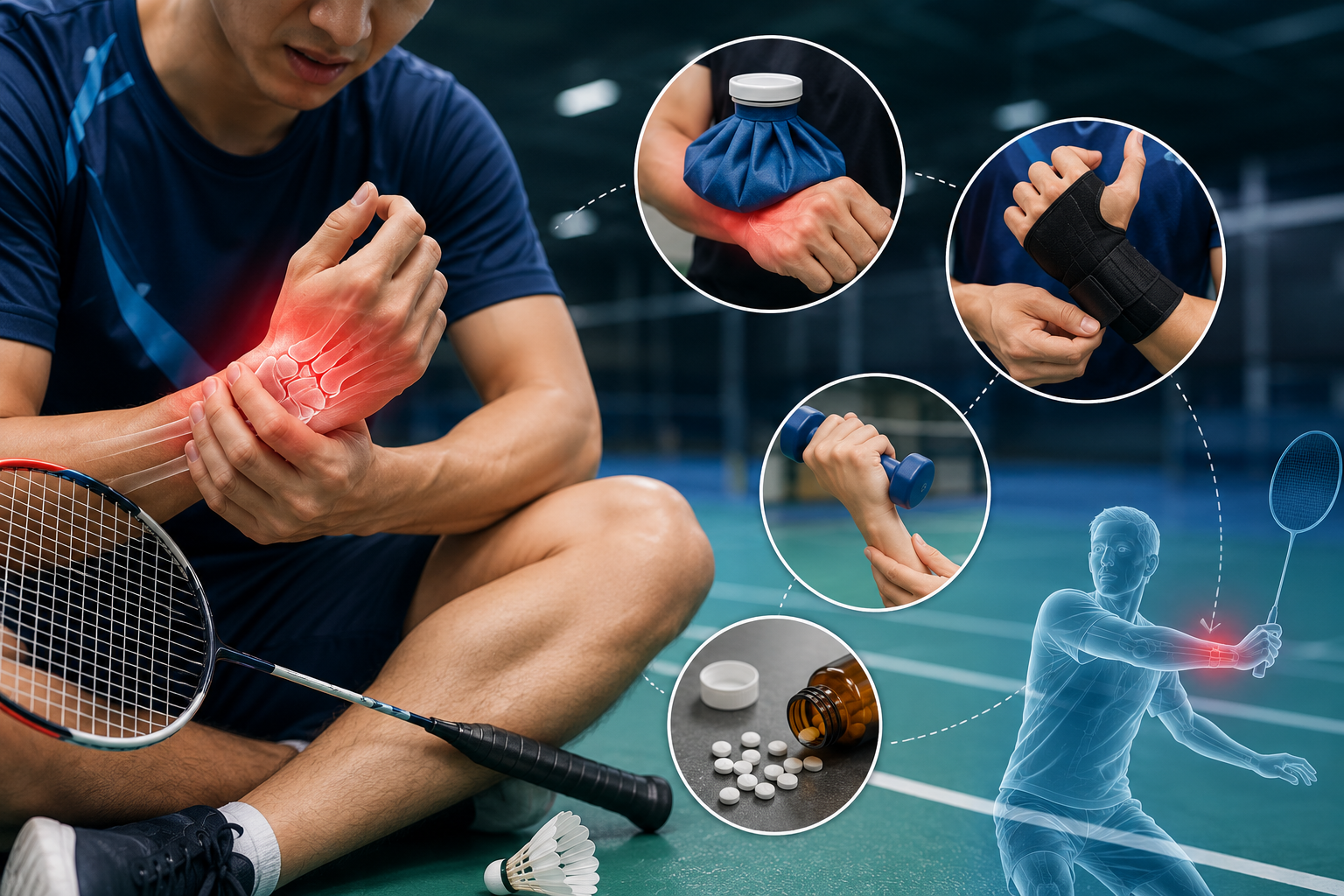 Đánh cầu lông bị đau cổ tay là do đâu?