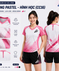 quần áo cầu lông Chạm Cầu Hồng Pastel