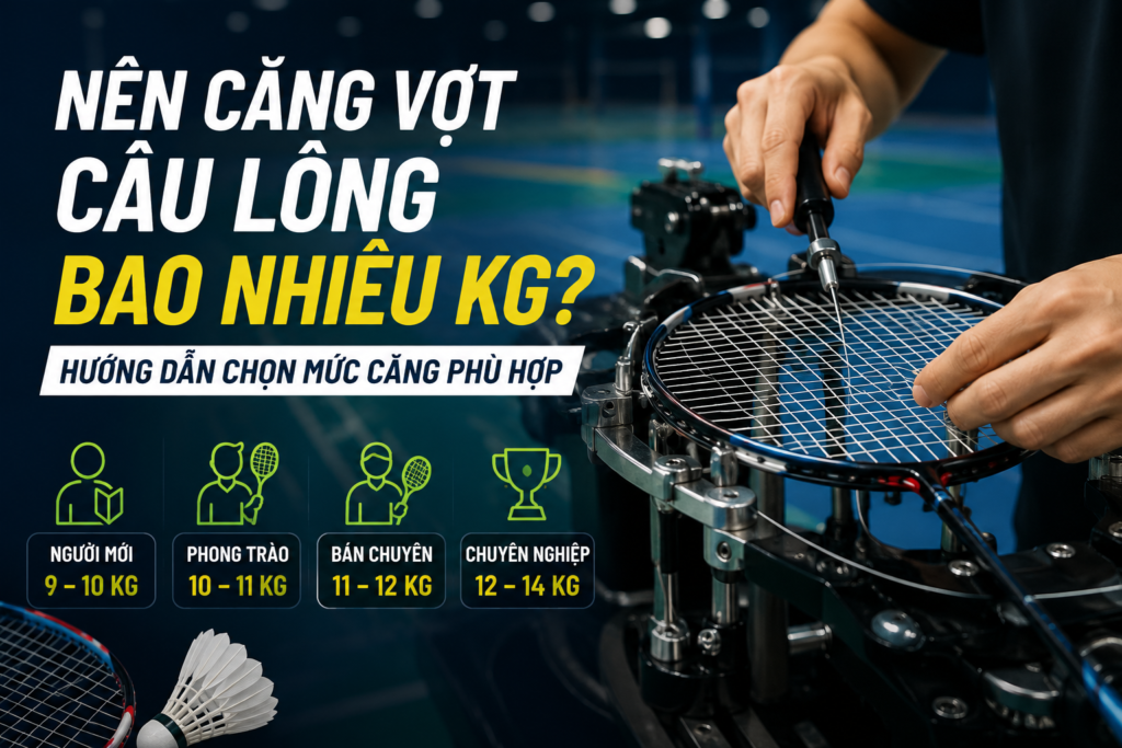 Nên căng vợt cầu lông bao nhiêu kg? Hướng dẫn chọn mức căng phù hợp