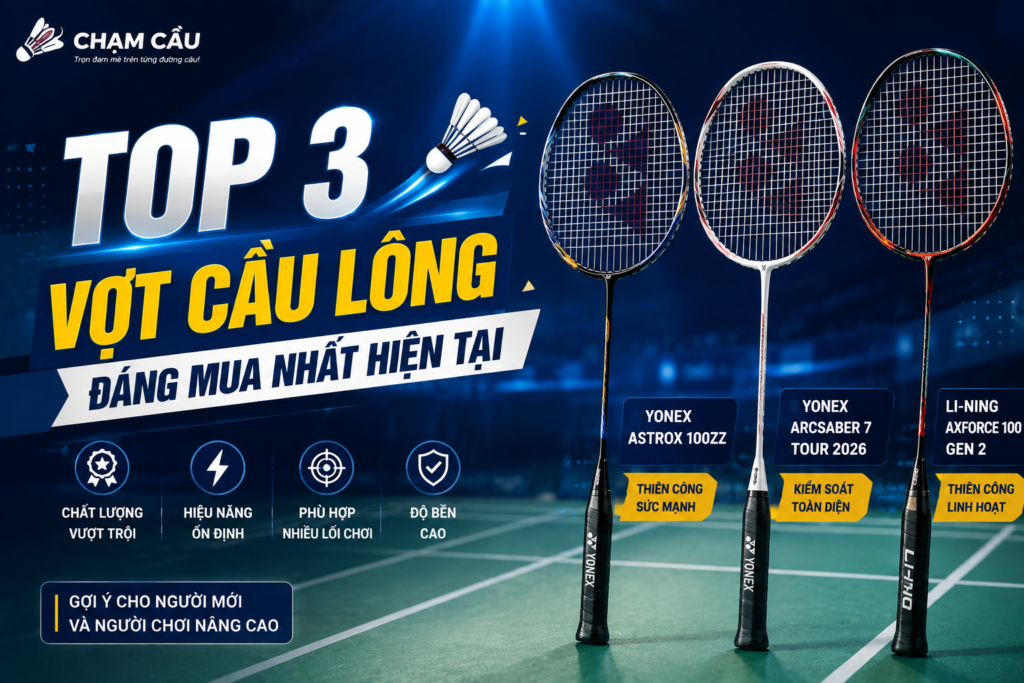 ảnh bìa 3 cây vợt cầu lông