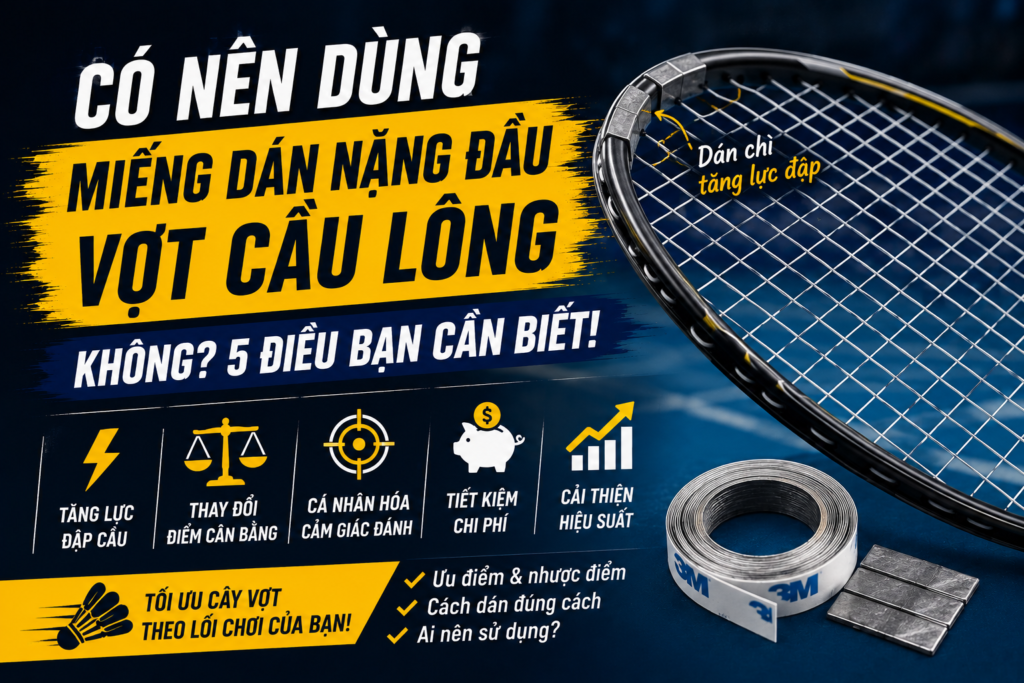 miếng dán nặng đầu vợt cầu lông ảnh bìa