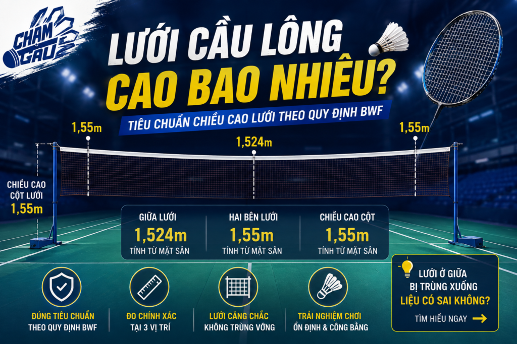 Lưới cầu lông cao bao nhiêu ảnh bìa